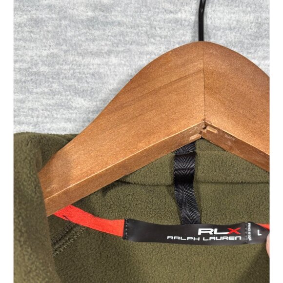 RLX Ralph Lauren Mens Vest L Olive Green & Black Fleece‎ Activewear - Picture 3 of 6